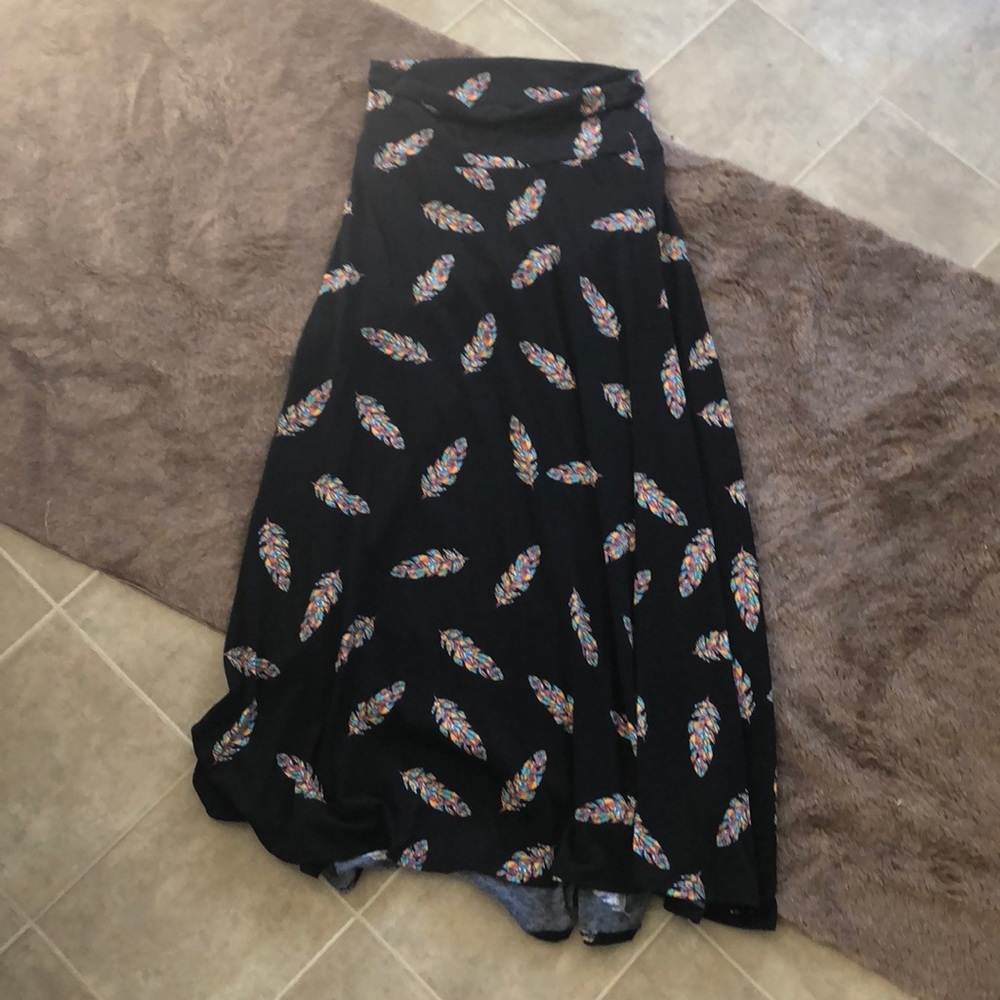 S Feather Print Lularoe Maxi Skirt